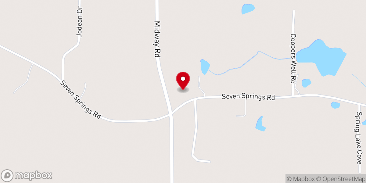 Map showing location of Seven Springs United Methodist Church