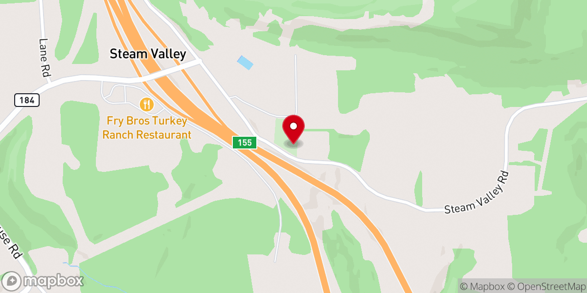 Map showing location of Steam Valley Church