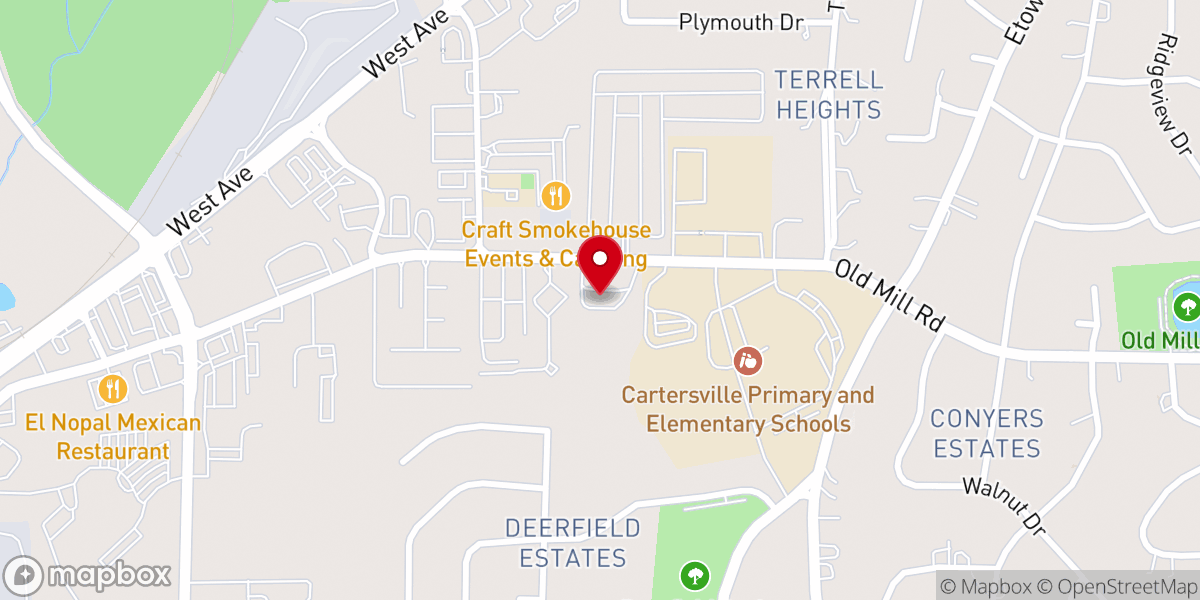 Map showing location of Cornerstone Worship Center