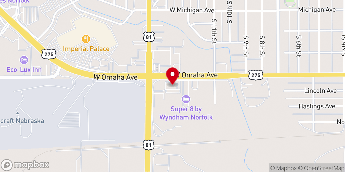 Map showing location of Perkins American Food Co.