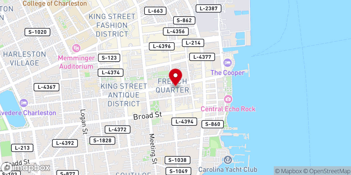 Map showing location of French Huguenot Church