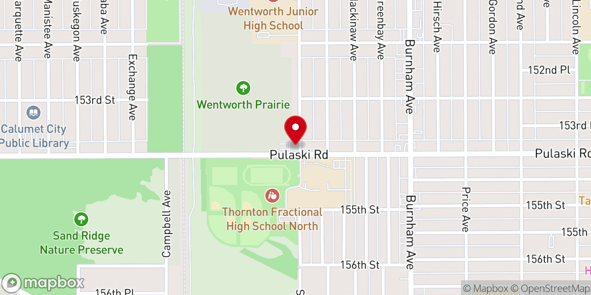 Map showing location of First Baptist Church Of Calumet City IL