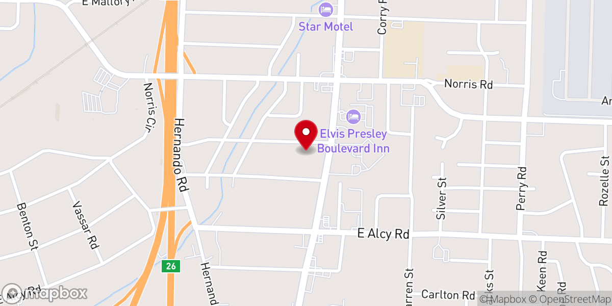 Map showing location of Prospect United Methodist Church