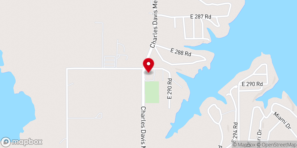 Map showing location of Lake Center Baptist Church