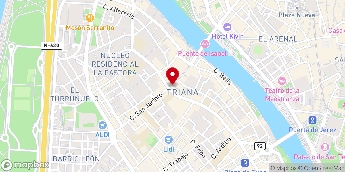 Map showing location of Hermandad de la Estrella (Triana)