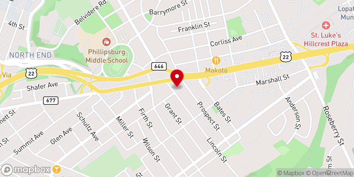 Map showing location of Phillipsburg Alliance Church