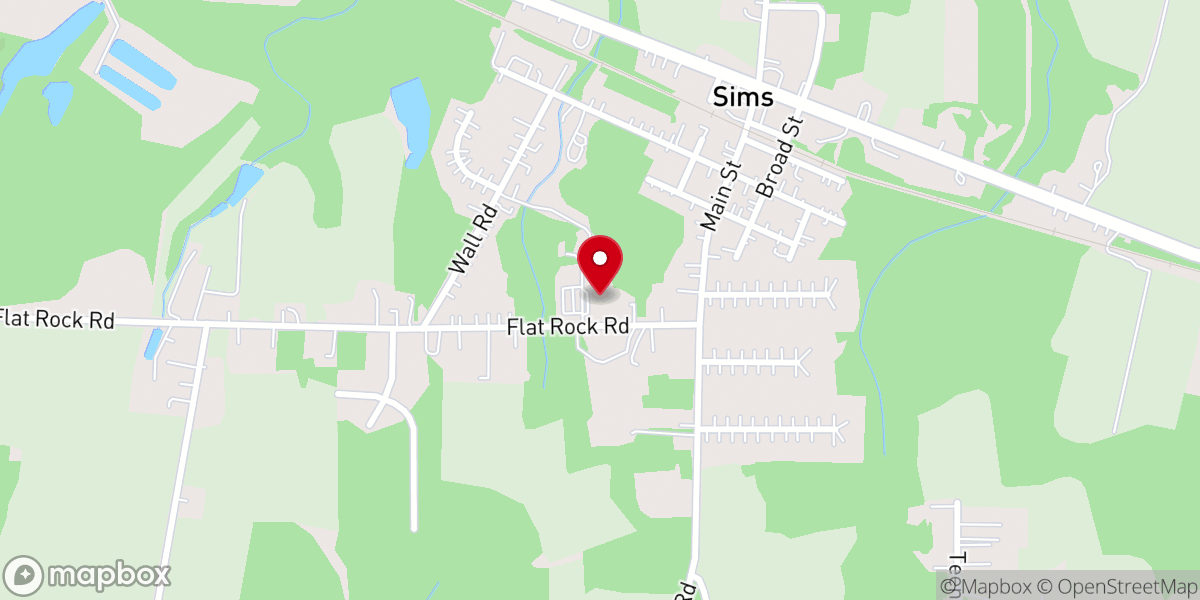 Map showing location of Flat Rock Disciples of Christ