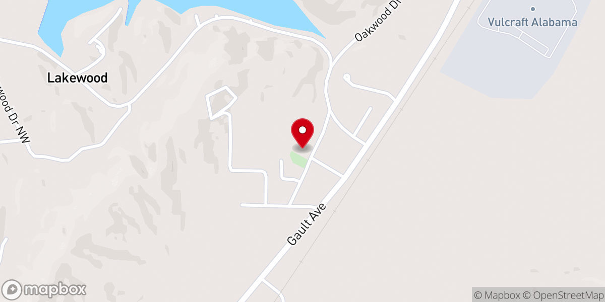 Map showing location of Allen Memorial Baptist Church
