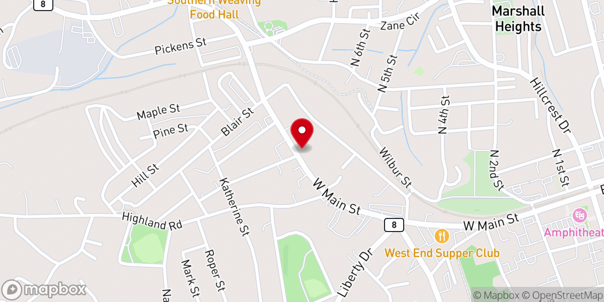 Map showing location of West Main Street Church of Christ