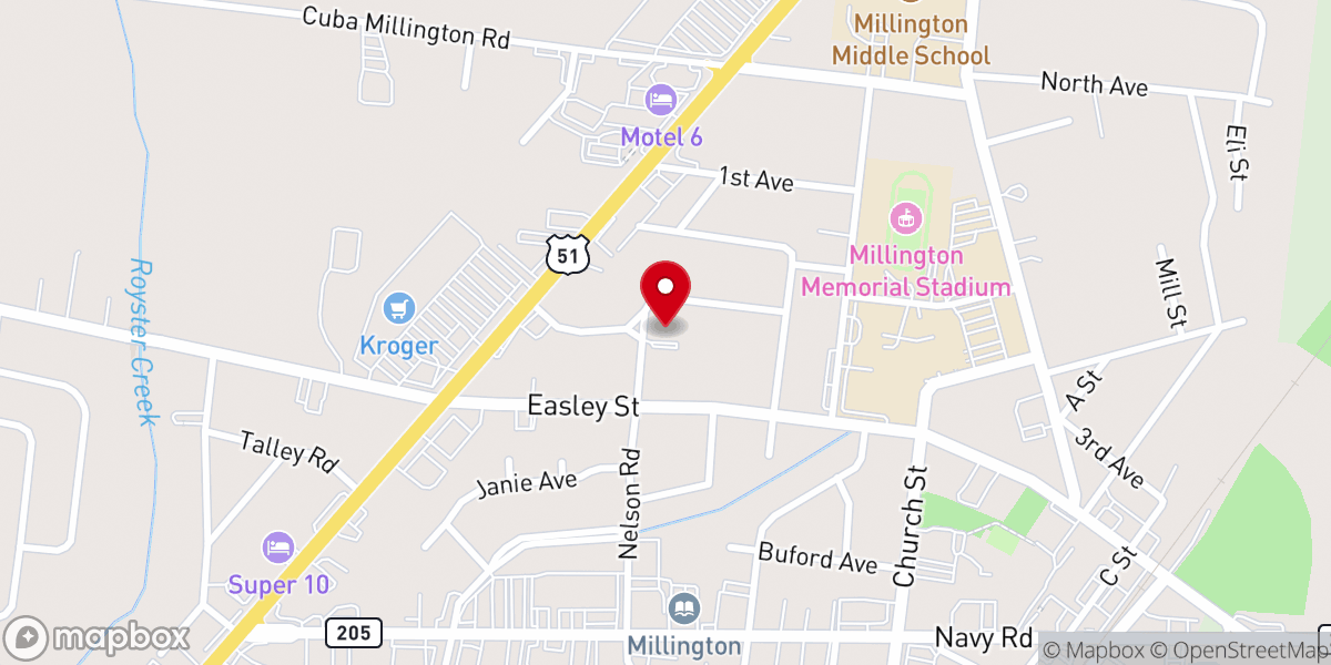 Map showing location of Anchor Baptist Church