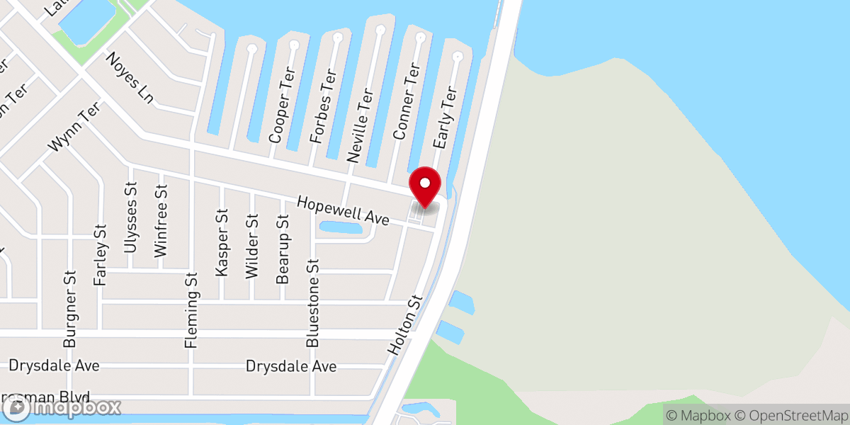 Map showing location of Hope Lutheran Church ELCA