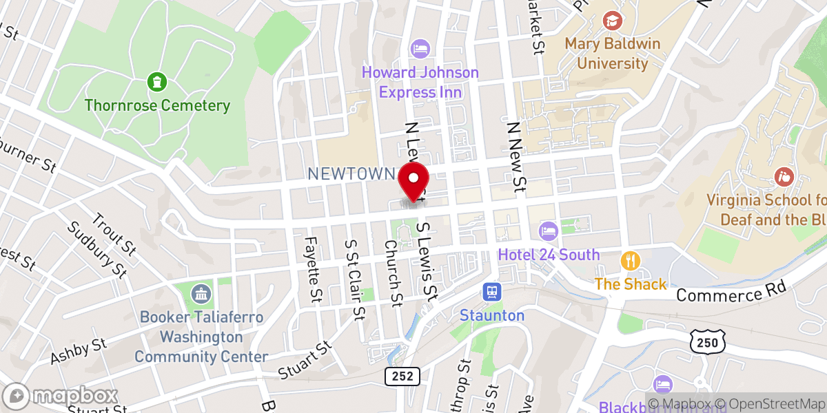 Map showing location of Central United Methodist Church