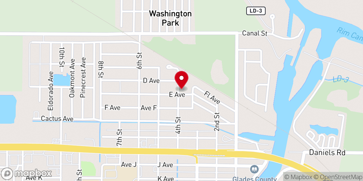 Map showing location of Moore Haven Church of God of Prophecy