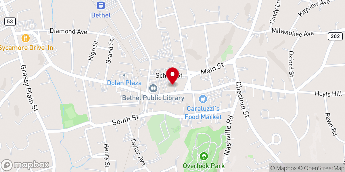 Map showing location of Bethel Community Food Pantry