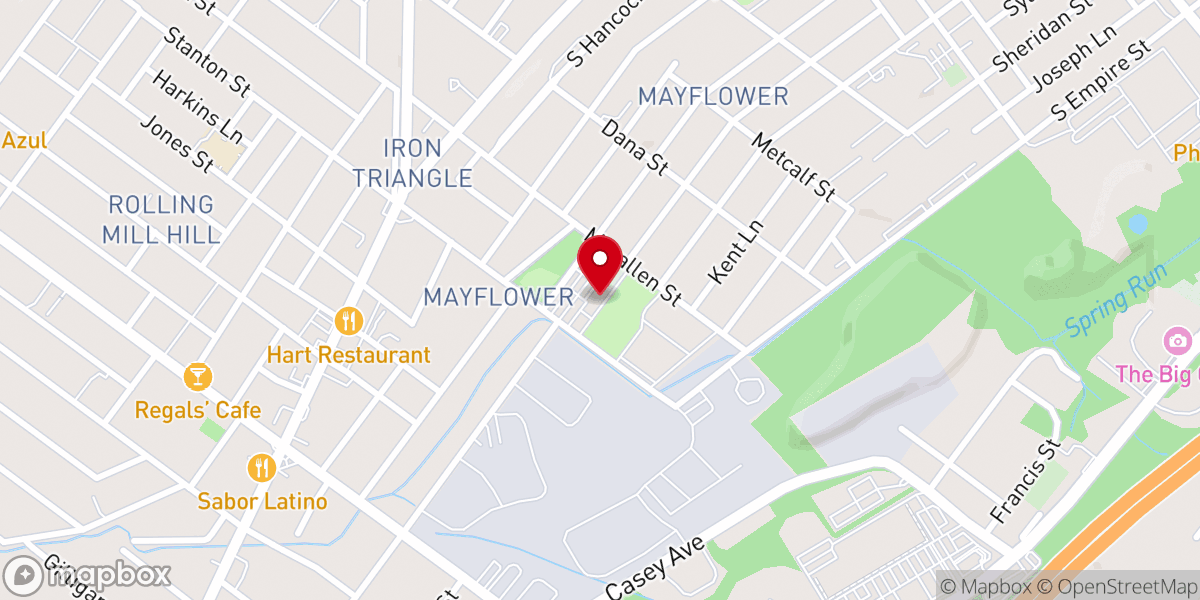 Map showing location of First Assembly Of God