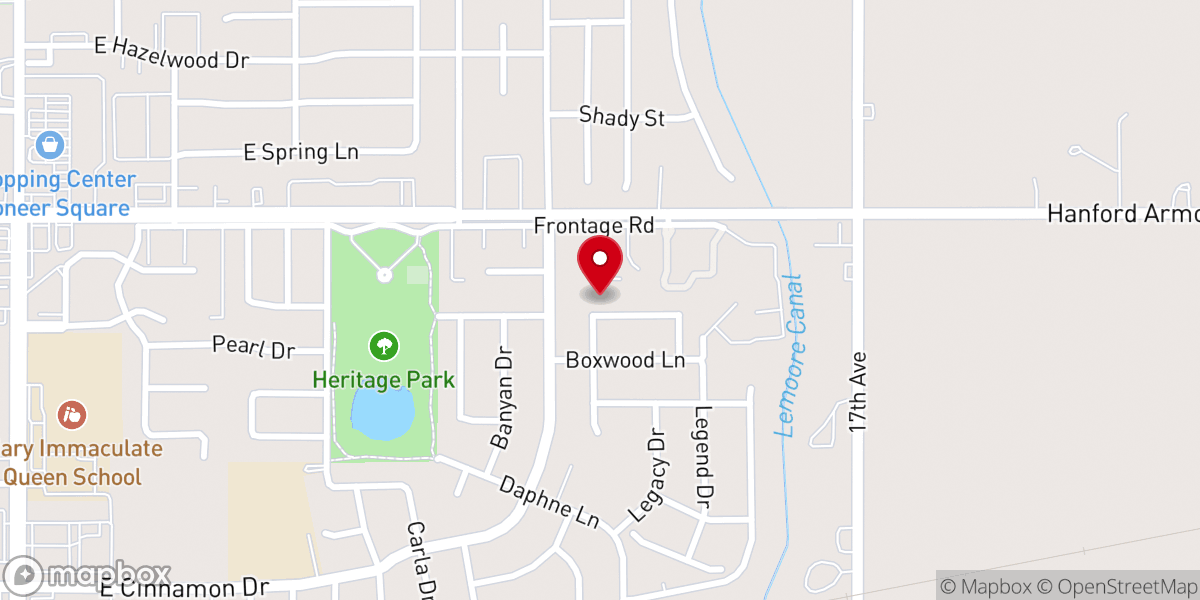 Map showing location of Saint Dismas Lutheran Mission of Lemoore