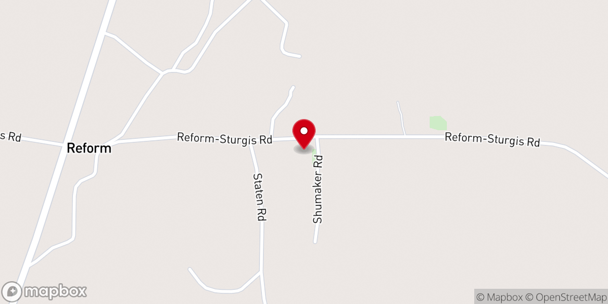 Map showing location of Reform Chapel Baptist Church