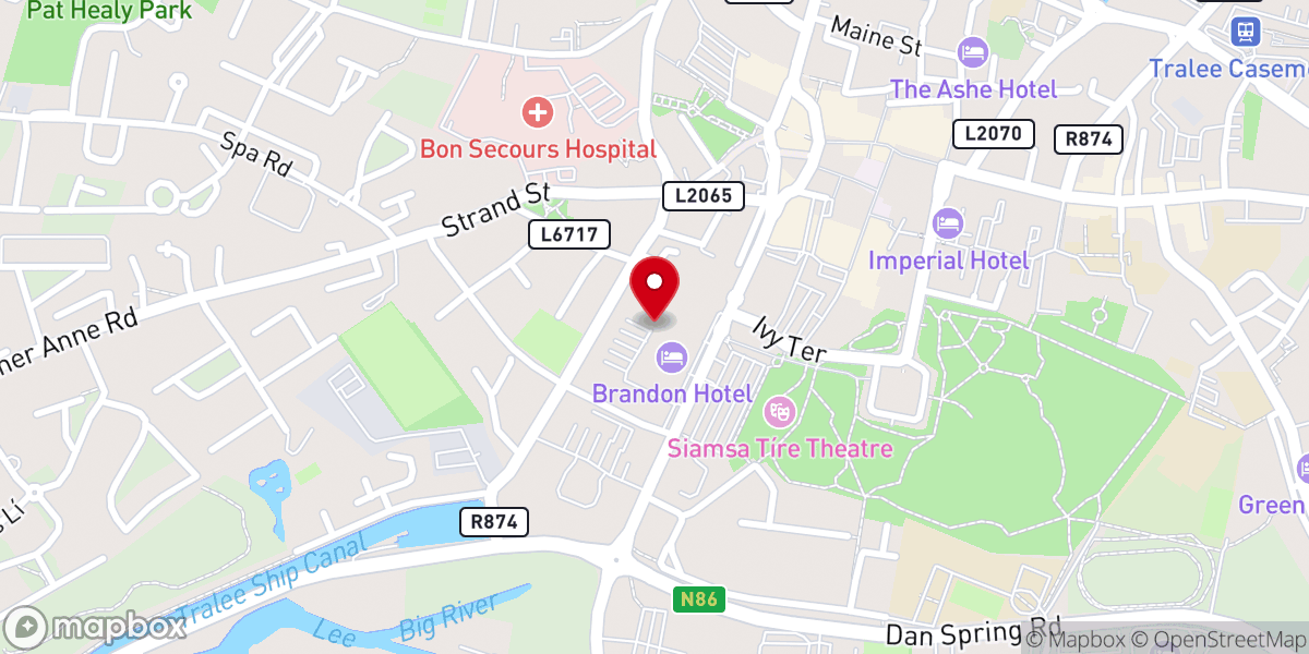 Map showing location of Holy Land Church
