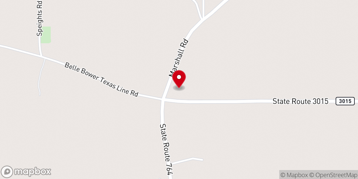 Map showing location of New Sulphur Springs Church