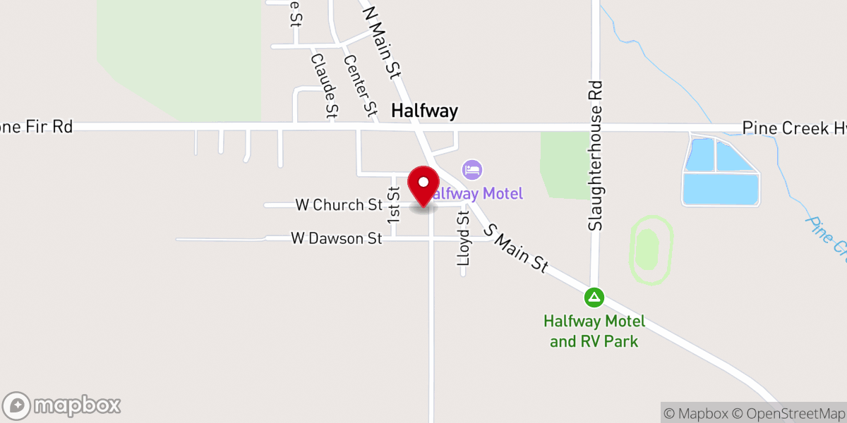 Map showing location of Halfway Presbyterian Church