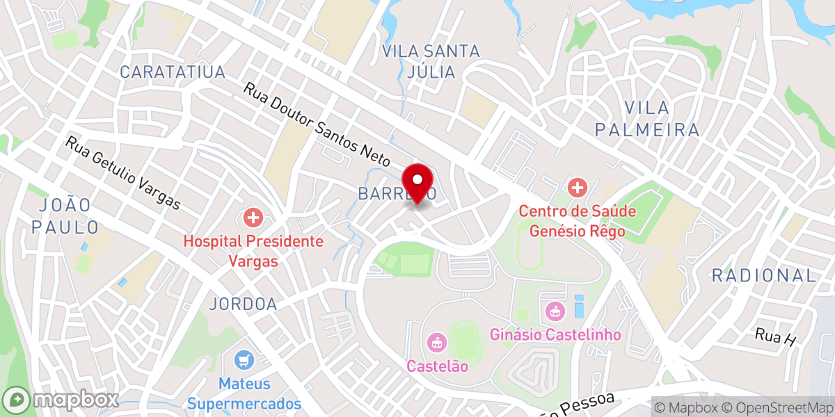 Map showing location of Assembleia de Deus- Barreto