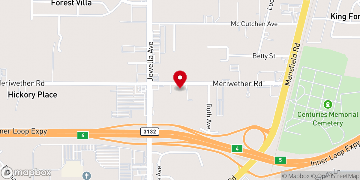 Map showing location of Sunset Church of Christ