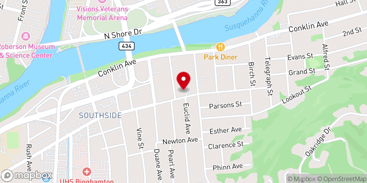 Map showing location of The Parish of Saints John and Andrew Catholic Church