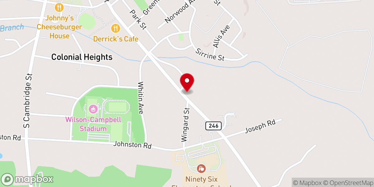 Map showing location of Ninety Six Church of God