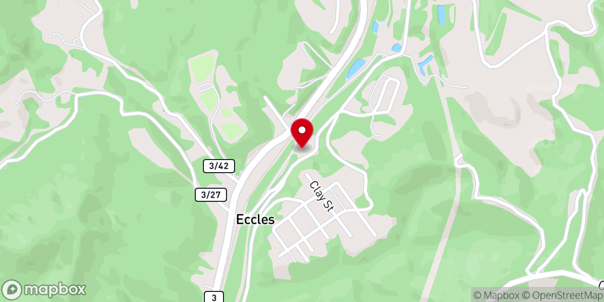Map showing location of Eccles First Baptist Church