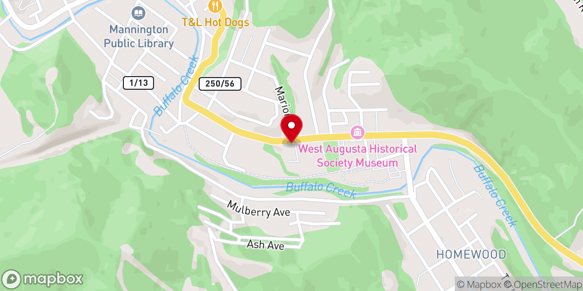 Map showing location of Church of Christ