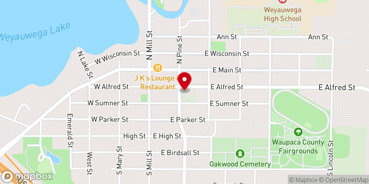 Map showing location of First Presbyterian Church