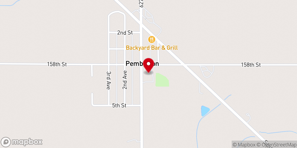 Map showing location of Pemberton City Hall