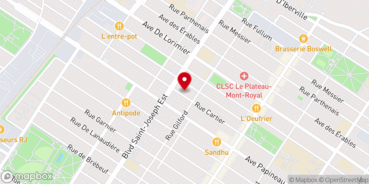 Map showing location of French Baptist Church of the Oratory