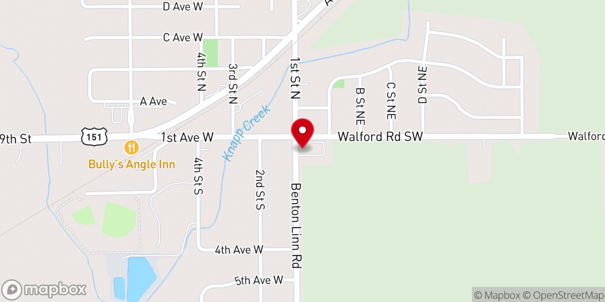 Map showing location of The Cowboy Church/Fountain Church