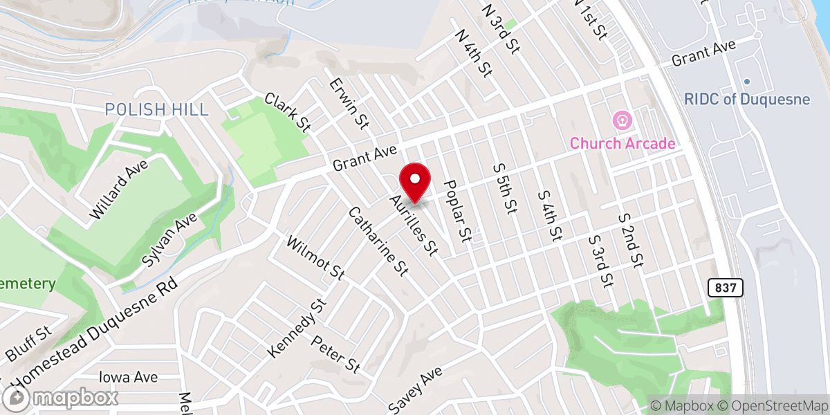 Map showing location of Burning Bush Outreach Ministries