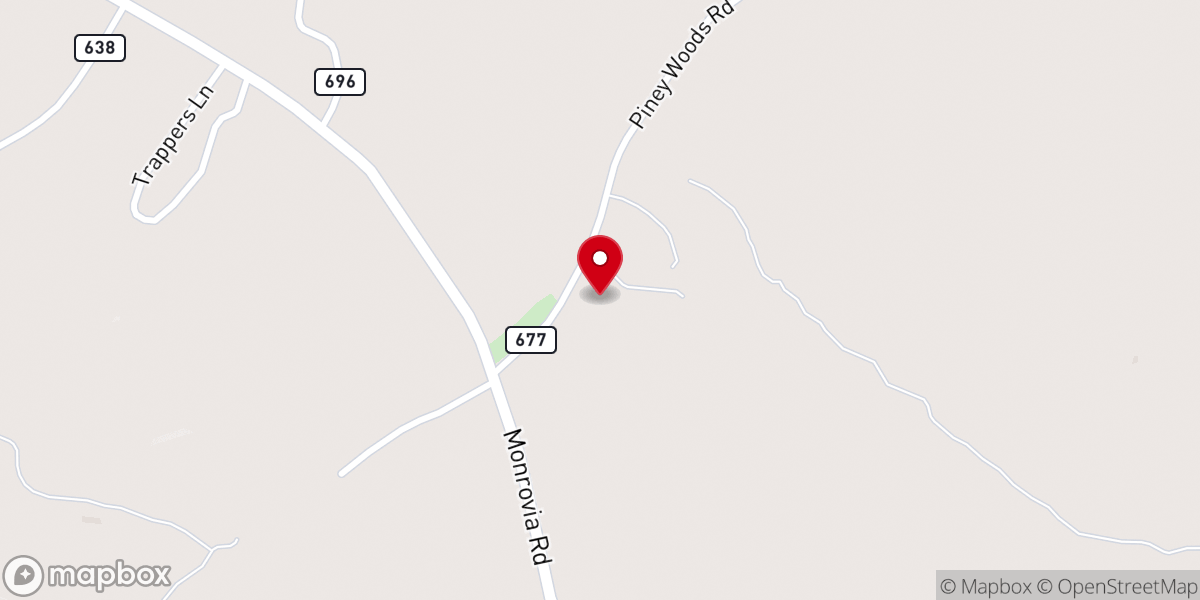 Map showing location of Shady Grove Church