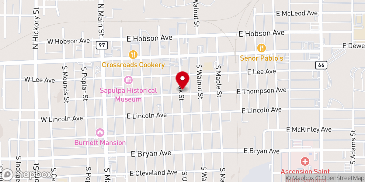 Map showing location of Full Gospel Baptist Church