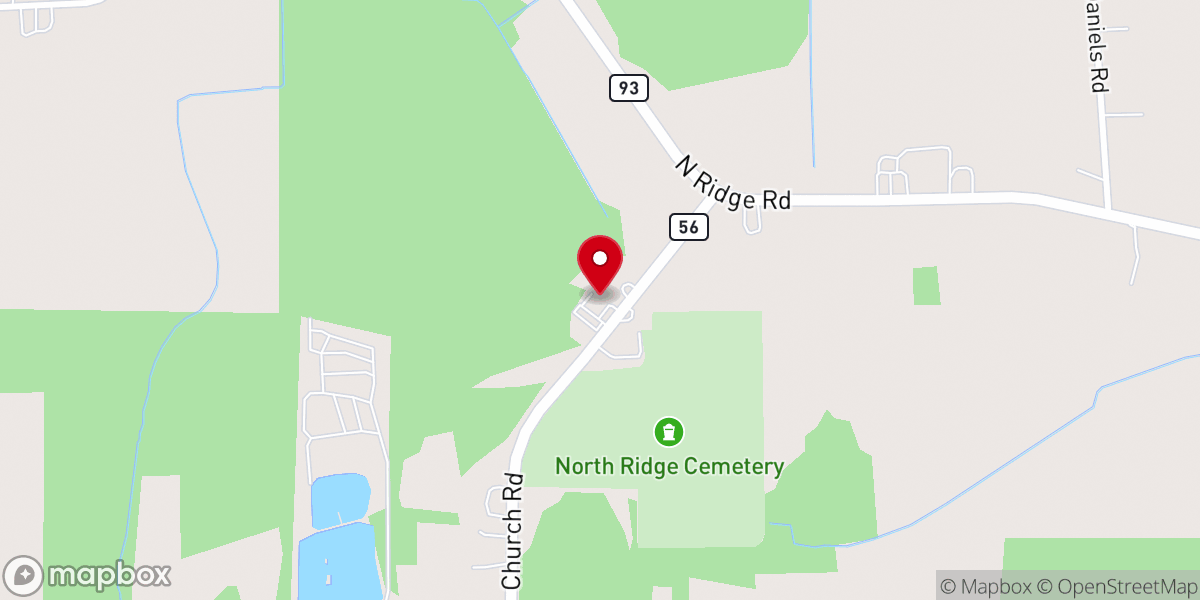 Map showing location of Community Bible Church