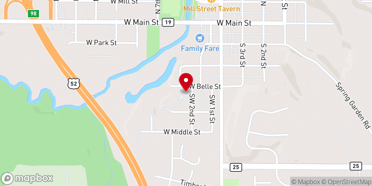 Map showing location of First English Lutheran Church