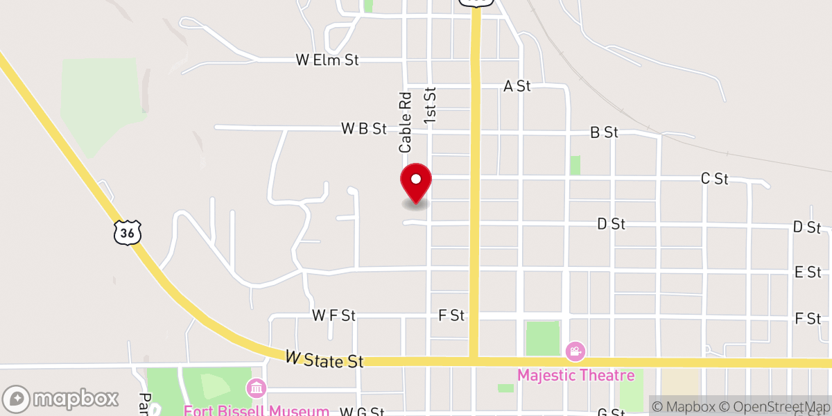 Map showing location of First Lutheran Church