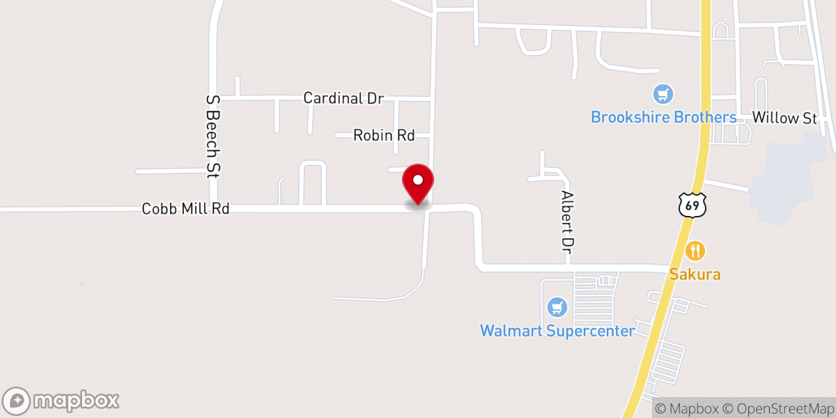 Map showing location of Pilgrim Rest Missionary Baptist Church
