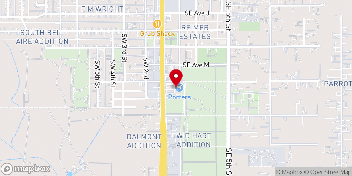 Map showing location of Porter's