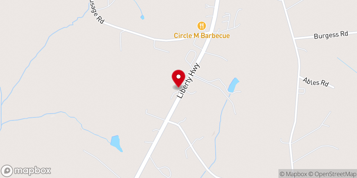 Map showing location of Living Hope Baptist Church