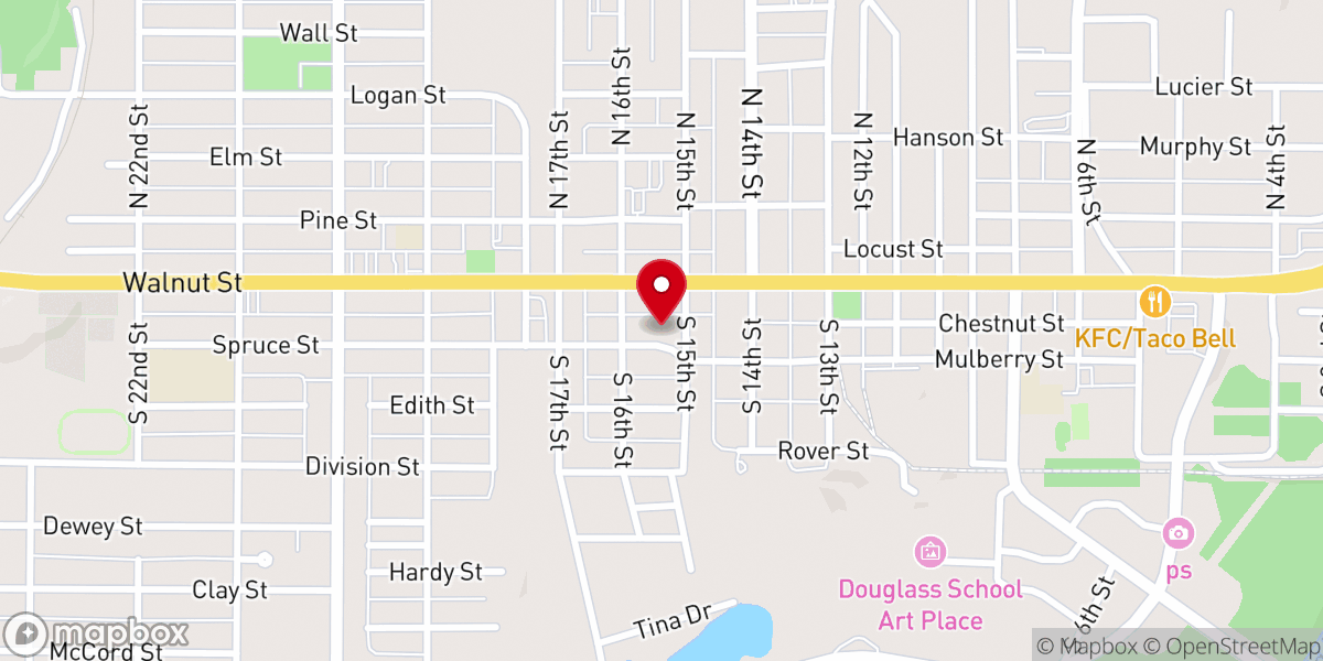 Map showing location of Saint Peters United Church of Christ