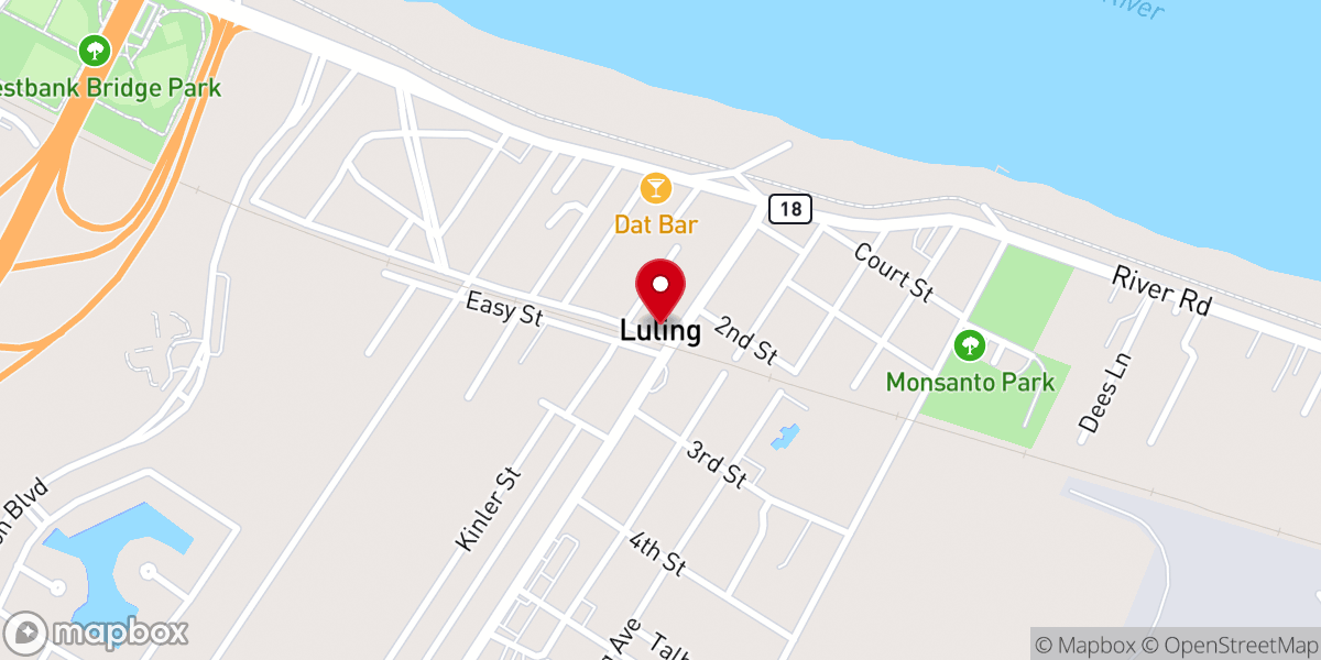 Map showing location of Luling