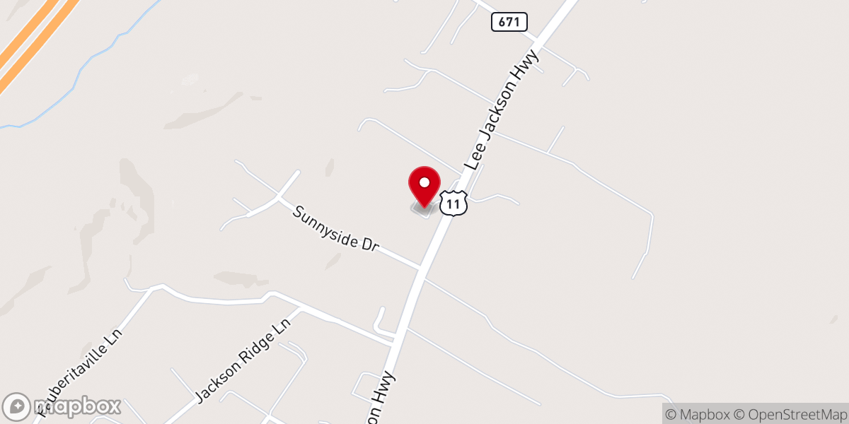 Map showing location of Raphine Christian Church