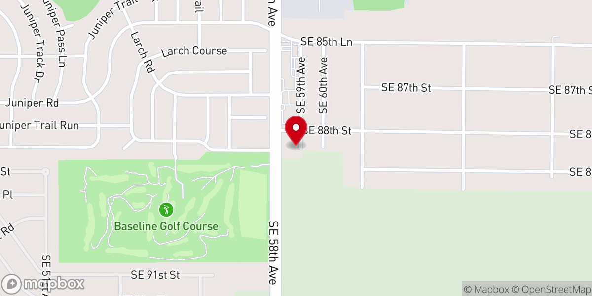 Map showing location of Cornerstone Baptist Church