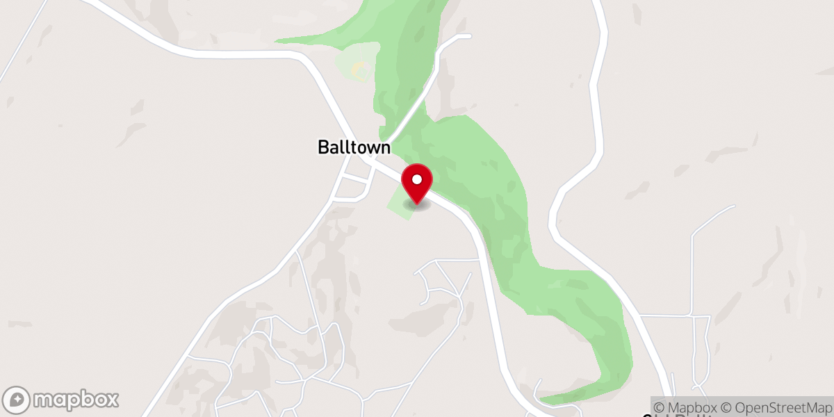 Map showing location of Balltown Methodist Church