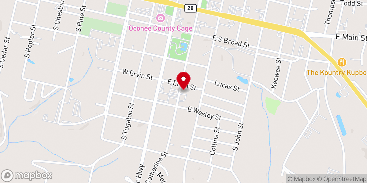 Map showing location of Chicopee United Methodist Church