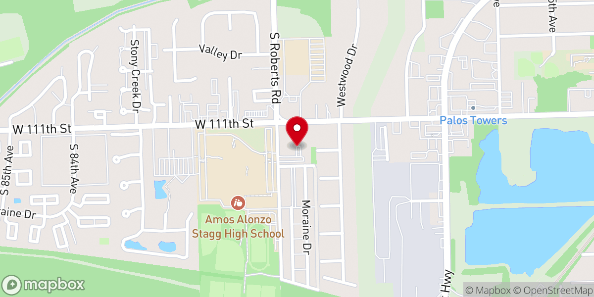 Map showing location of New Beginnings Church Palos Hills
